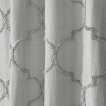 Avon Chenille Trellis Window Curtain Panels Light Gray 40x84 Set