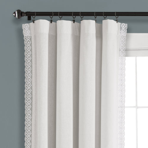 Rosalie Window Curtain Panels White 54x63 Set