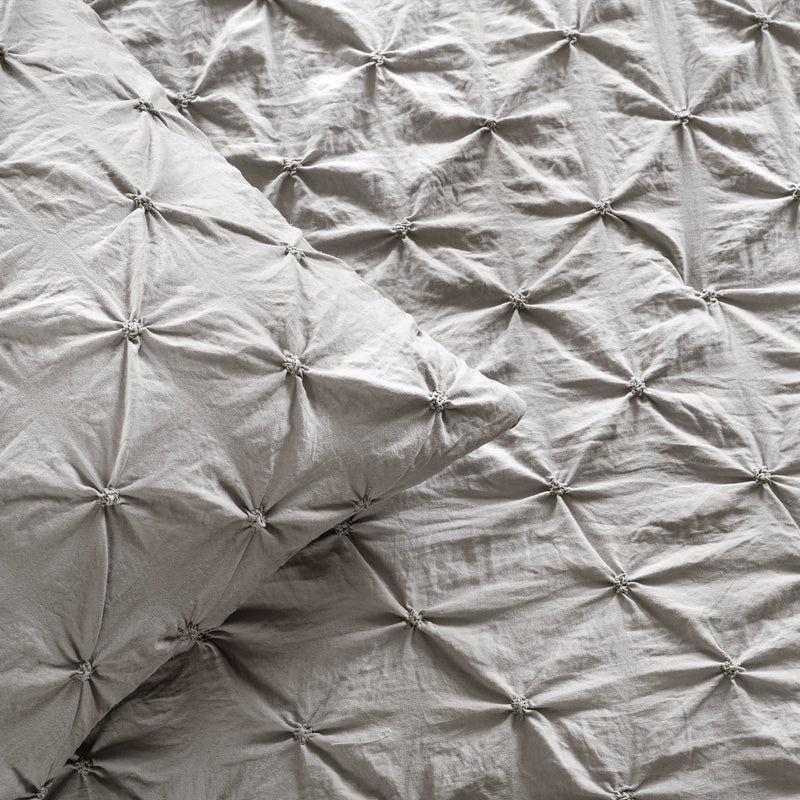Ravello Pintuck Comforter Light Gray 5Pc Set Full/Queen