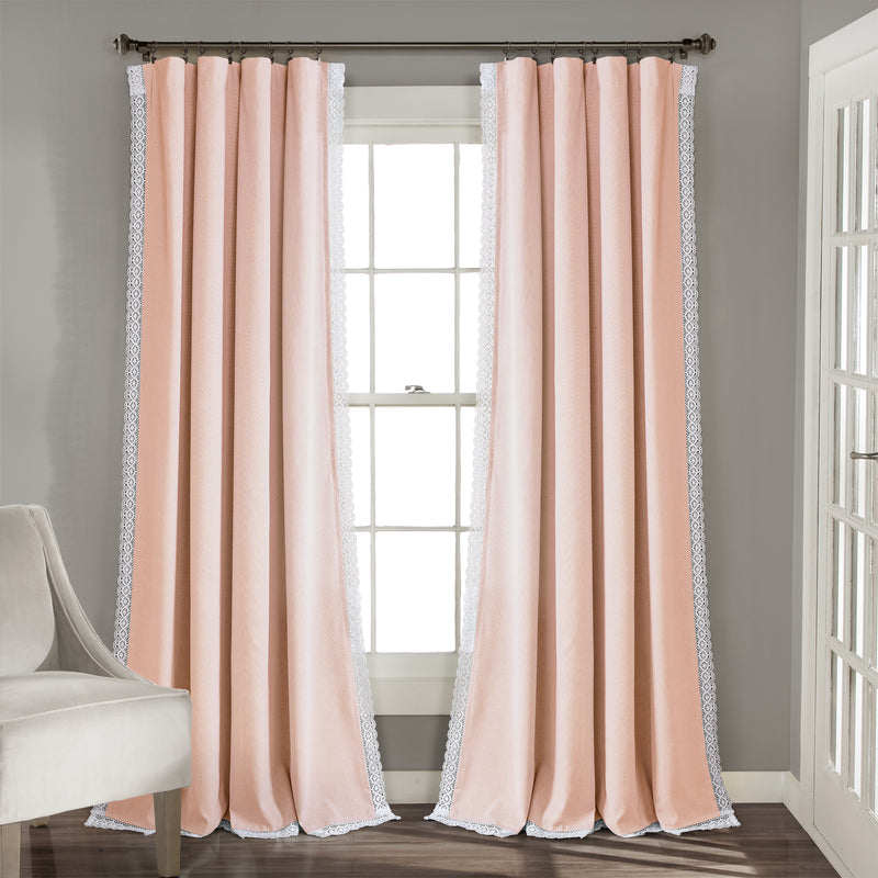 Rosalie Window Curtain Panels Ivory 54x63 Set