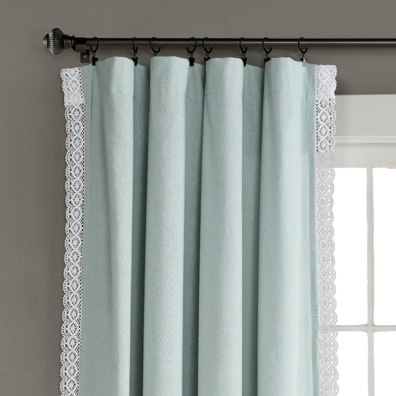 Rosalie Window Curtain Panels Blue 54x95 Set