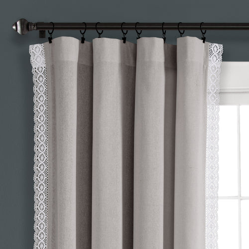 Rosalie Window Curtain Panels Light Gray 54x63 Set