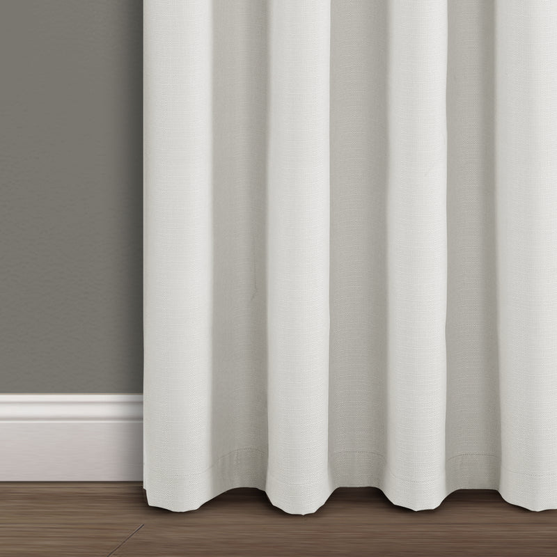Faux Linen Absolute Grommet Blackout Window Curtain Panel Single White 52X84