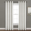 Faux Linen Absolute Grommet Blackout Window Curtain Panel Single White 52X84