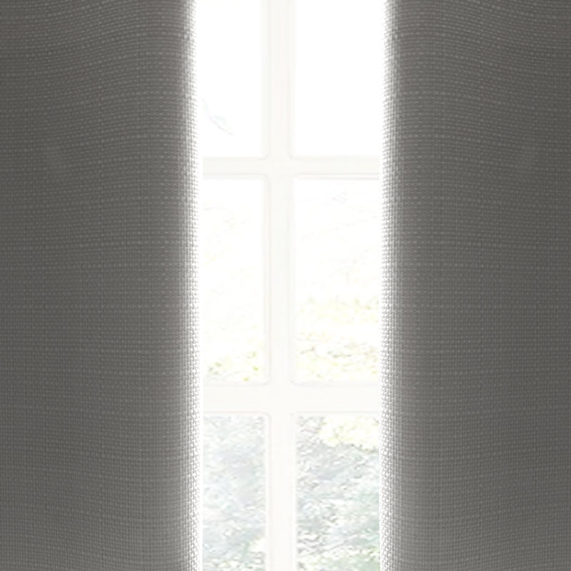 Faux Linen Absolute Grommet Blackout Window Curtain Panel Single White 52X95