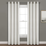 Faux Linen Absolute Grommet Blackout Window Curtain Panel Single White 52X95