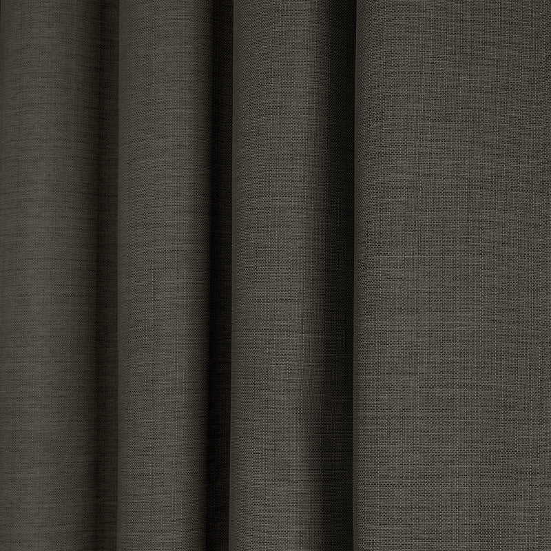 Faux Linen Absolute Grommet Blackout Window Curtain Panel Single Charcoal 52X84