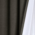 Faux Linen Absolute Grommet Blackout Window Curtain Panel Single Charcoal 52X84
