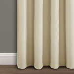 Faux Linen Absolute Grommet Blackout Window Curtain Panel Single Wheat 52X95