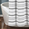 Stripe Clip Jacquard Shower Curtain White/Gray 72X72