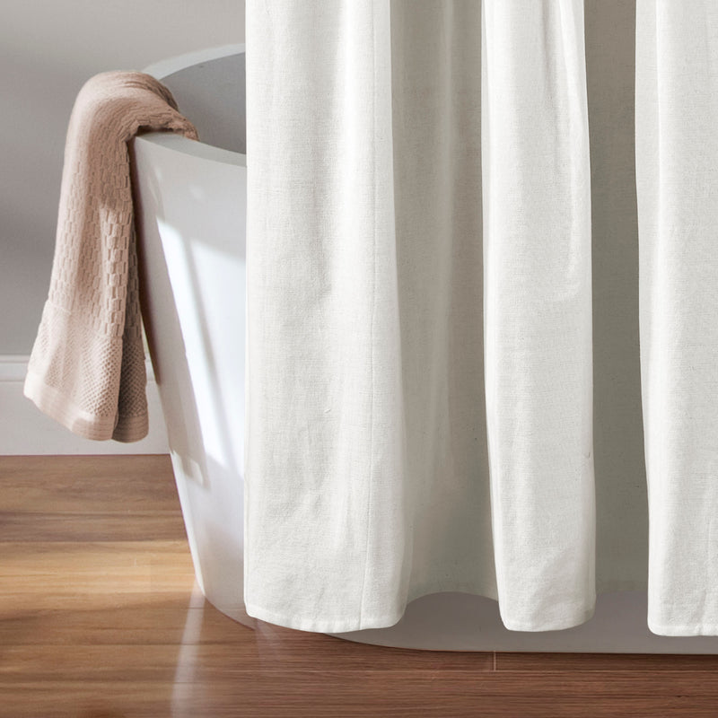 Linen Button Shower Curtain Dark Gray/White Single 72x72