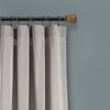 Linen Button Window Curtain Panels Single Gray/White 40X95