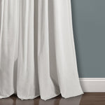 Linen Button Window Curtain Panels Single Gray/White 40X95