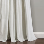 Linen Button Window Curtain Panels Single Navy/White 40X95