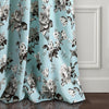 Tania Floral Room Darkening Window Curtain Panels Blue/Gray 52X108 Set