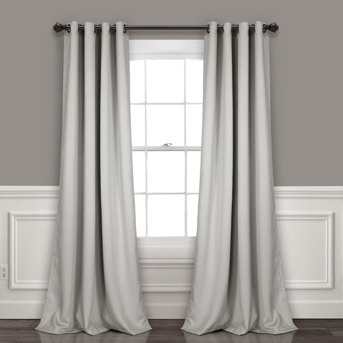 Lush D�cor Insulated Grommet Blackout Window Curtain Panels Light Gray Set 52X120