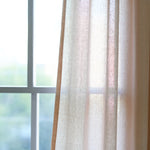 Burlap Knotted Tab Top Window Curtain Panels Blush Pair 45X63 Set