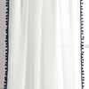 Pom Pom Window Curtain Panel Navy Single 50X95+2