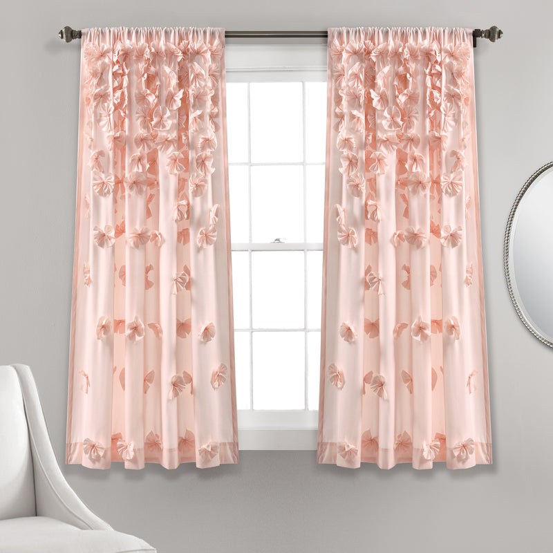 Riley Window Curtain Panel Blush Single 54X63