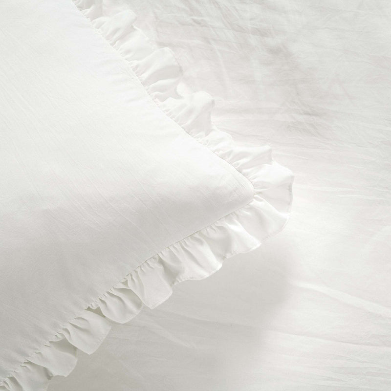 Allison Ruffle Skirt Bedspread White 2Pc Set Twin Xl