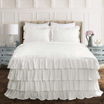 Allison Ruffle Skirt Bedspread White 3Pc Set Full