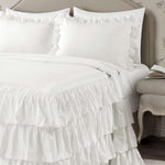 Allison Ruffle Skirt Bedspread White 3Pc Set Queen