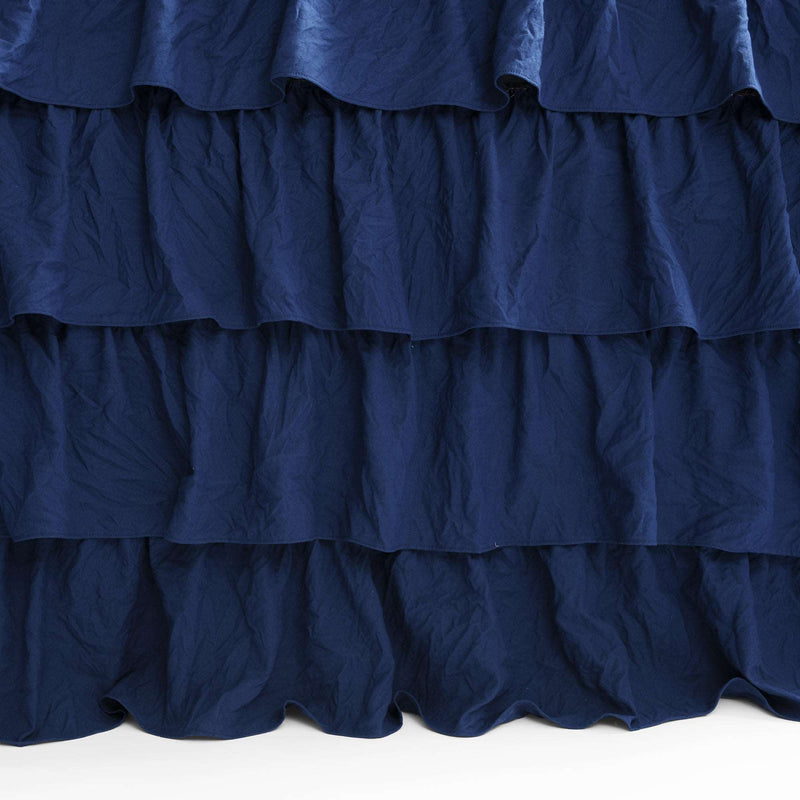 Allison Ruffle Skirt Bedspread Navy 2Pc Set Twin Xl