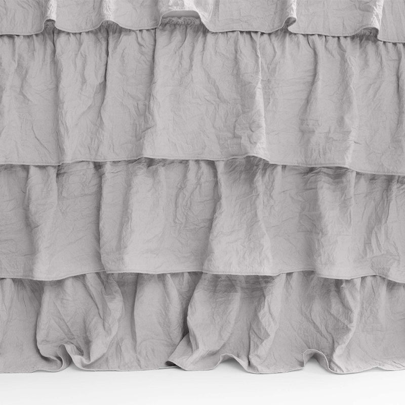 Allison Ruffle Skirt Bedspread Light Gray 3Pc Set King