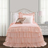 Allison Ruffle Skirt Bedspread Light Gray 2pc Set Twin Xl