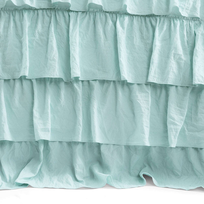 Allison Ruffle Skirt Bedspread Aqua 2Pc Set Twin Xl