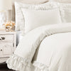 Ella Shabby Chic Ruffle Lace Comforter White 3Pc Set Full/Queen