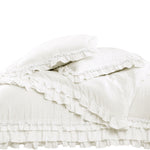 Ella Shabby Chic Ruffle Lace Comforter White 3Pc Set King