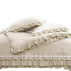 Ella Shabby Chic Ruffle Lace Comforter Neutral 3Pc Set Full/Queen