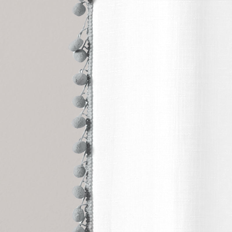 Pom Pom Shower Curtain Gray Single 72X72