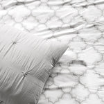 Ravello Pintuck Caroline Geo Comforter Set Light Gray 7Pc Set Full/Queen