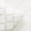 Ravello Pintuck Caroline Geo Comforter Set White 7Pc Set Full/Queen