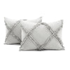 Ruffle Diamond Comforter Set Light Gray 3Pc Set Full/Queen