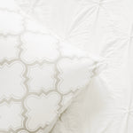 Ravello Pintuck Caroline Geo Comforter White 5Pc Set Twin Xl