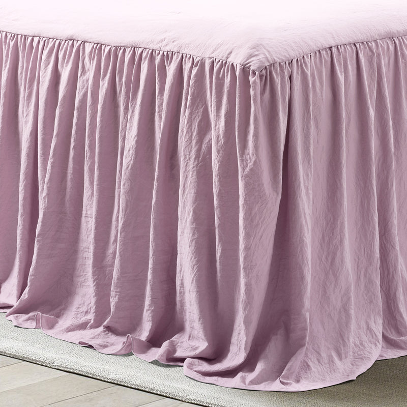 Ruffle Skirt Bedspread Purple 2Pc Set Twin