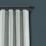 Vintage Stripe Yarn Dyed Cotton Window Curtain Panels Denim Blue 40X84 Set