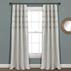 Vintage Stripe Yarn Dyed Cotton Window Curtain Panels Gray 40X84 Set