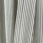 Vintage Stripe Yarn Dyed Cotton Window Curtain Panels Gray 40X84 Set