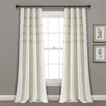 Vintage Stripe Yarn Dyed Cotton Window Curtain Panels Neutral 40X95 Set