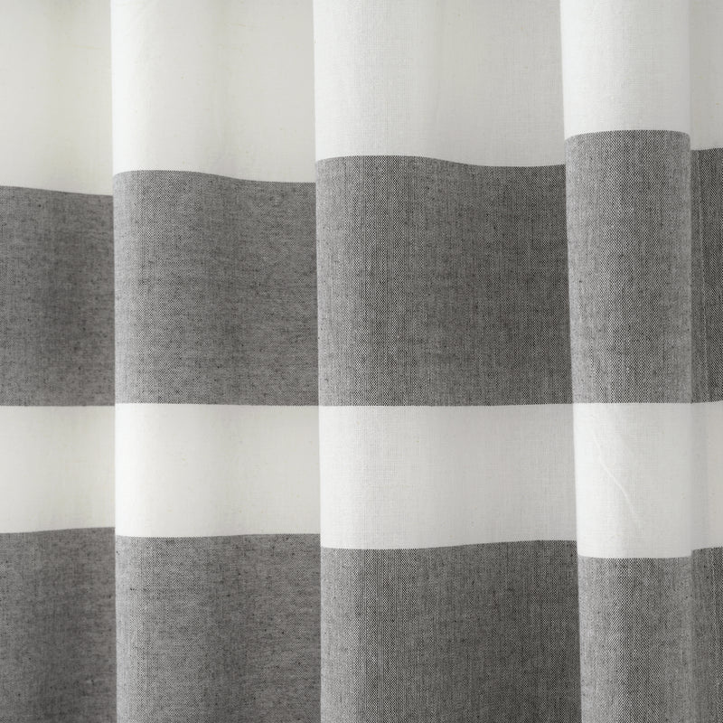 Cape Cod Stripe Yarn Dyed Cotton Window Curtain Panels Gray 40X84 Set