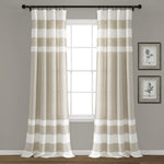 Cape Cod Stripe Yarn Dyed Cotton Window Curtain Panels Taupe 40X84 Set