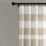 Cape Cod Stripe Yarn Dyed Cotton Window Curtain Panels Taupe 40X95 Set