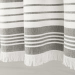 Nantucket Yarn Dyed Cotton Tassel Fringe Window Curtain Panels Gray 40X95 Set