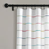 Ombre Stripe Yarn Dyed Cotton Window Curtain Panels Rainbow 40X95 Set