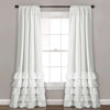 Allison Ruffle Window Curtain Panels White 40X95 Set