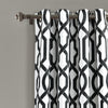 Edward Trellis Room Darkening Window Curtain Panels White/Black 52X84 Set